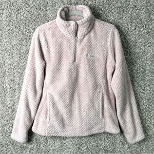 Columbia Pullover Women’s Medium Beech Forest Pink Textured Fleece 1/4 Neck Zip